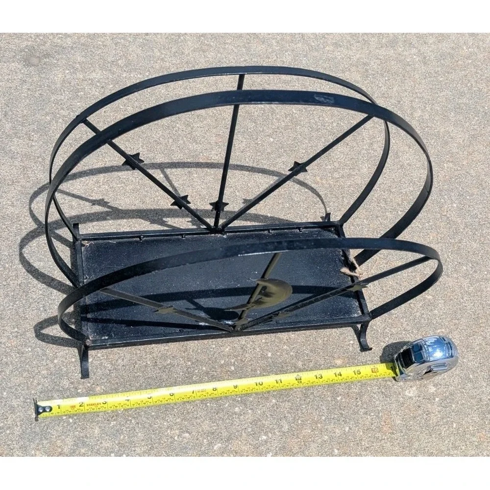 Vintage Celestial Moon & Star Black Metal Magazine/Newspaper Holder Rack 16